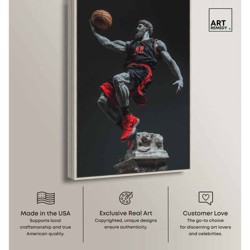 Basketball Sculpture Canvas by Art Remedy