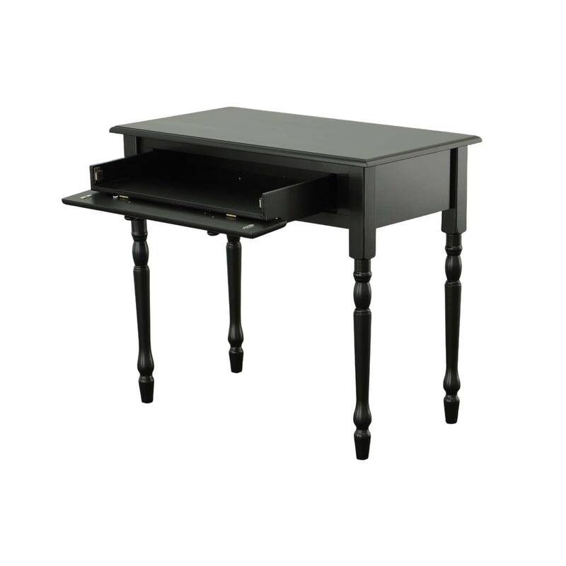 Wooden Desk with Slide-Out Keyboard Tray - 34" - Antique Black