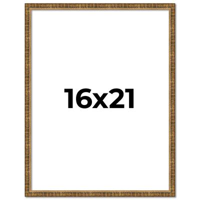 16x21 Frame Gold Solid Wood Picture Frame - Complete Modern Photo