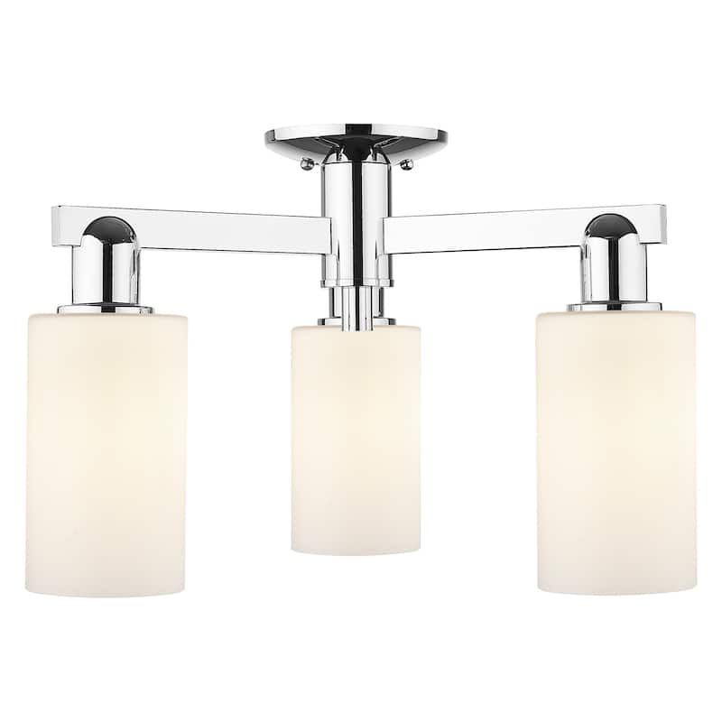 Innovations Lighting 716-3F-11-22 Clymer Semi-Flush Clymer 3 Light 22" - Polished Chrome / Matte White