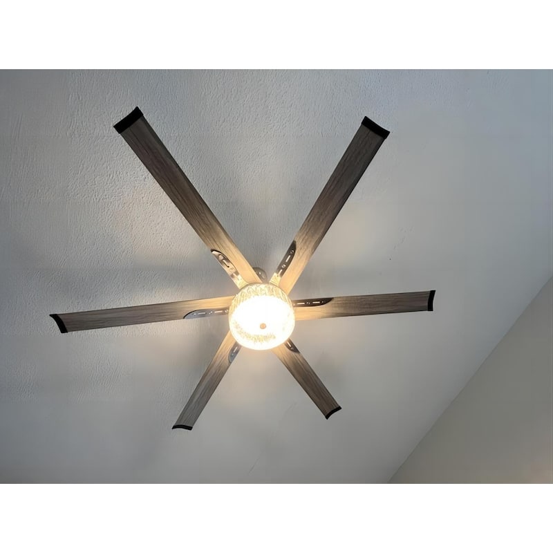 65" Aluminum 6-Blade Modern Crystal LED Ceiling Fans with Light and Remote