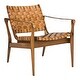 preview thumbnail 4 of 6, SAFAVIEH Couture Dilan Leather Safari Chair - 24.5" W x 30" L x 30" H