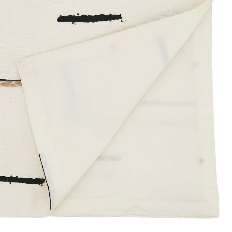 Embroidered Dashes Design Table Runner - 16"x72"