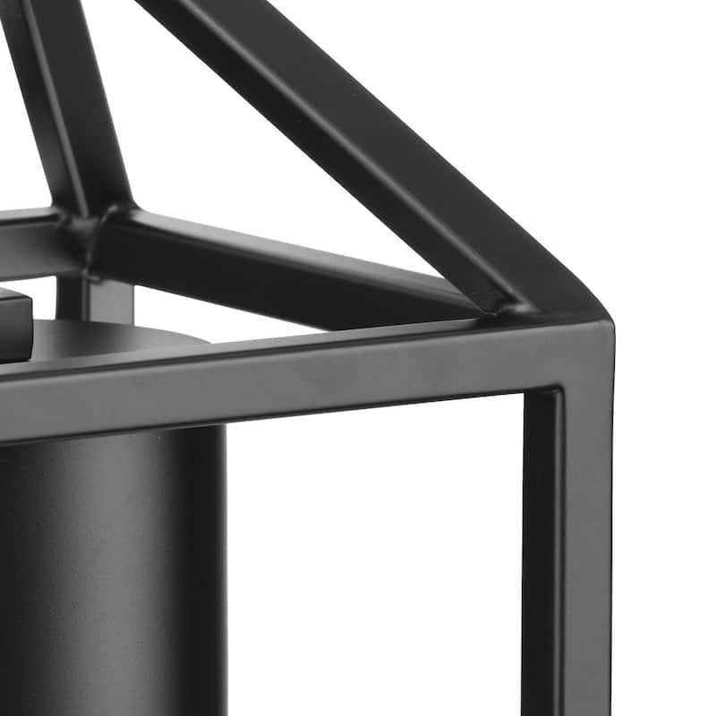 Stallworth Collection One-Light Matte Black Contemporary Outdoor Large Wall Lantern - 9 in x 11 in x 18 in