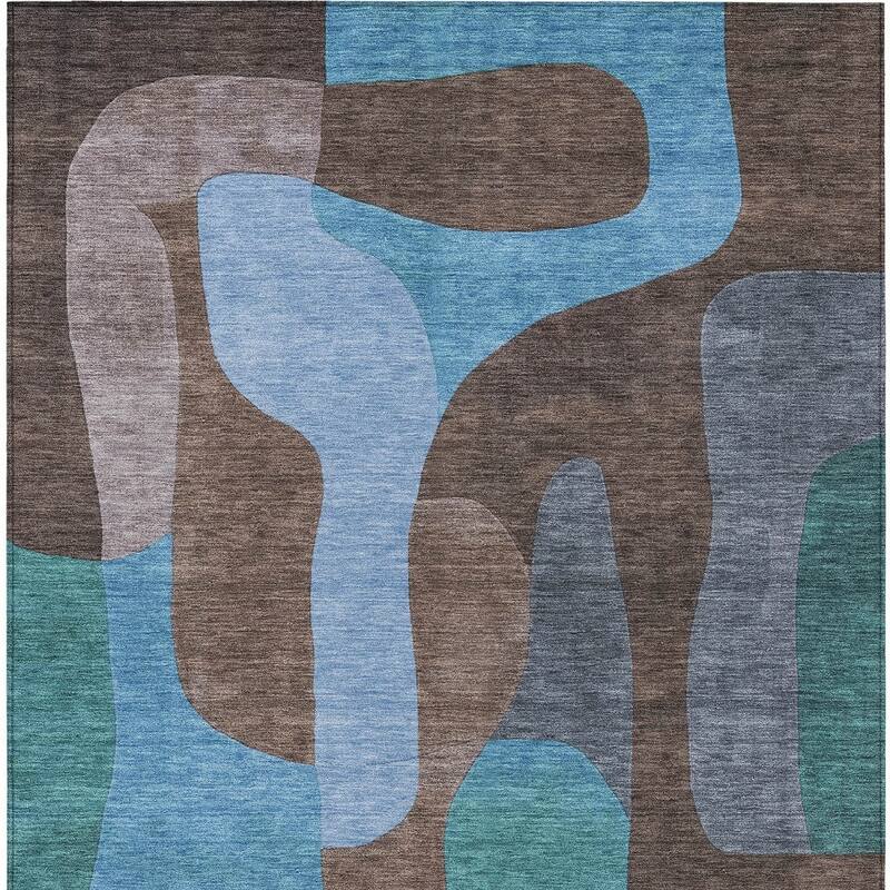 HomeRoots Abstract Transitional Rectangle Outdoor Rug