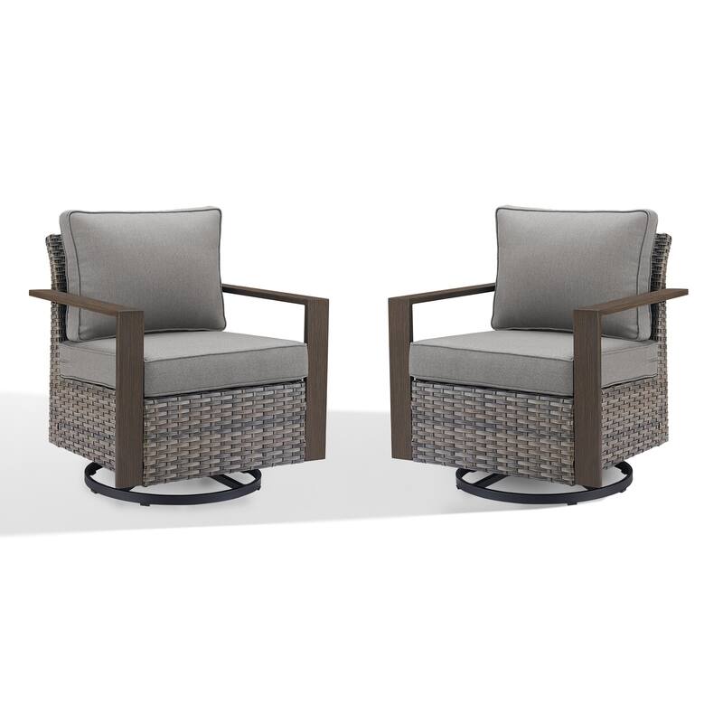 Gymojoy Patio Bistro Set with Rocking Chairs - Grey