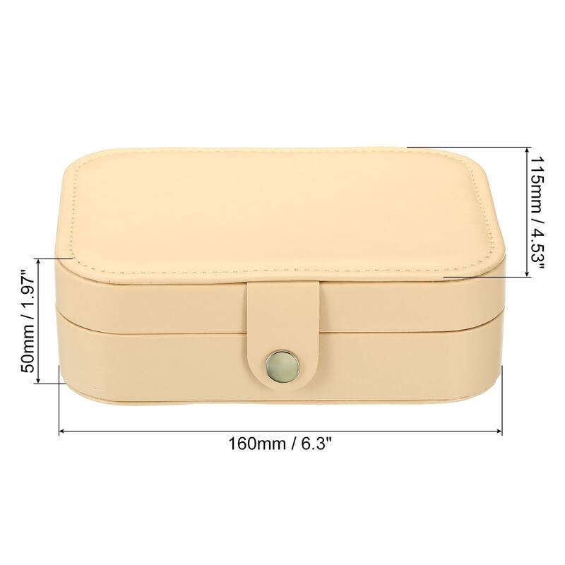 Travel Jewelry Case Small Jewelry Organizer Jewelry Box Double Layer - Golden
