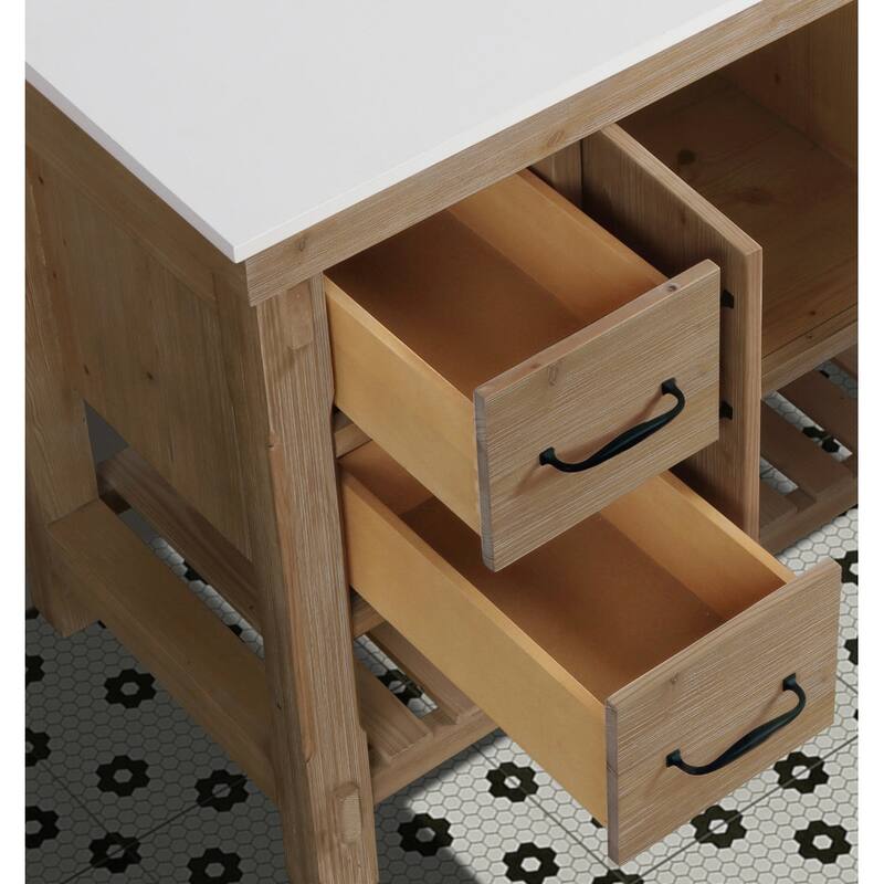 Marina 55" Bathroom Vanity, Weathered Fir Finish