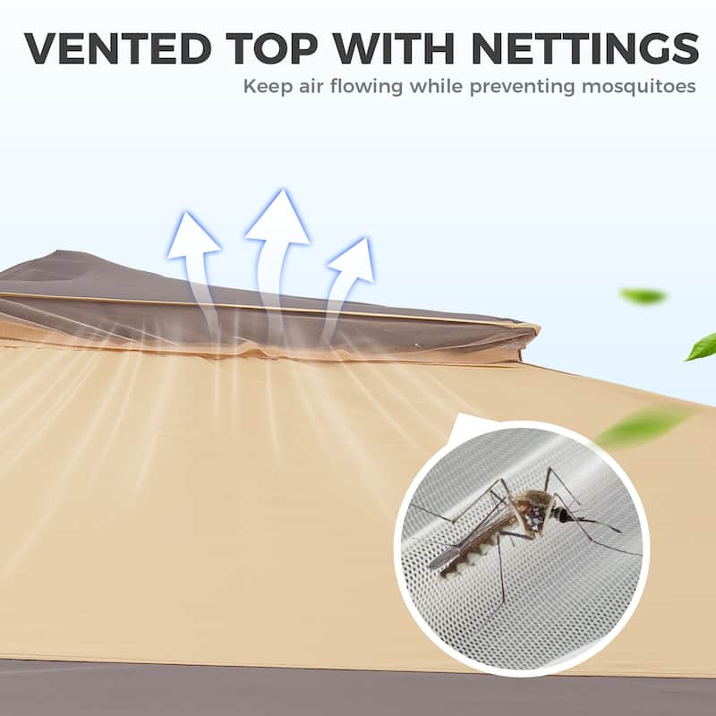 Ainfox 11x11ft Gazebo Outdoor Pop up Canopy with Mosquito Net and Carry Bag