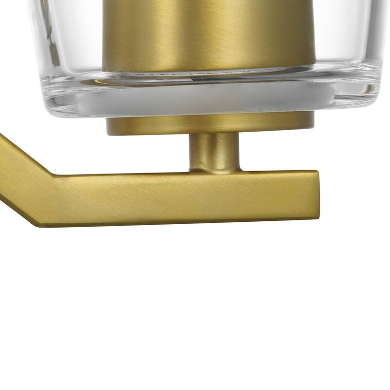 Vertex Collection Five-Light Brushed Gold Clear Glass Contemporary Chandelier - 22.5 in x 22.5 in x 15.25 in