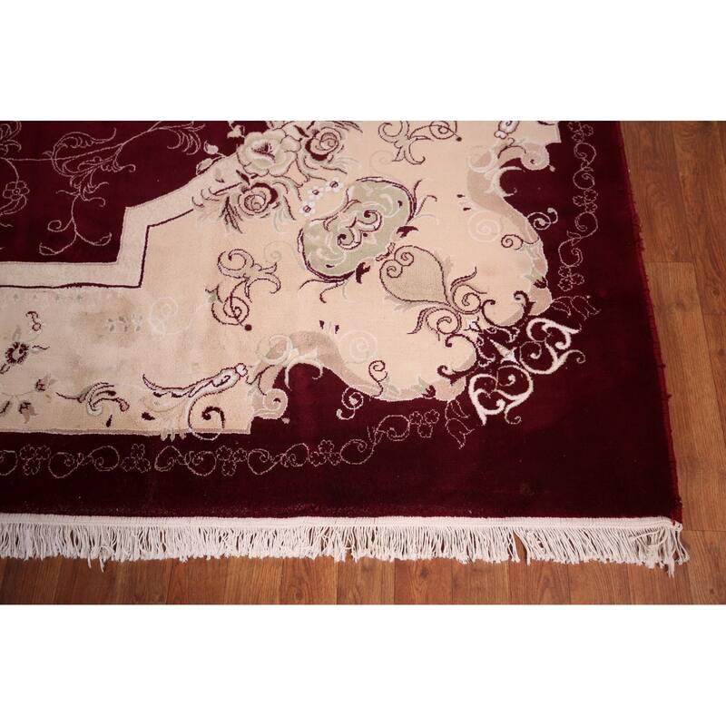 Victorian Style Floral Kashan Turkish Area Rug Machine Made Carpet - 9'9" x 13'3"
