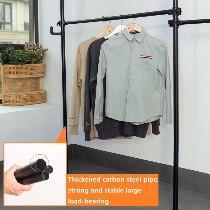 31-47 in Wide Adjustable Telescopic Garment Rack Movable DIY By Hand