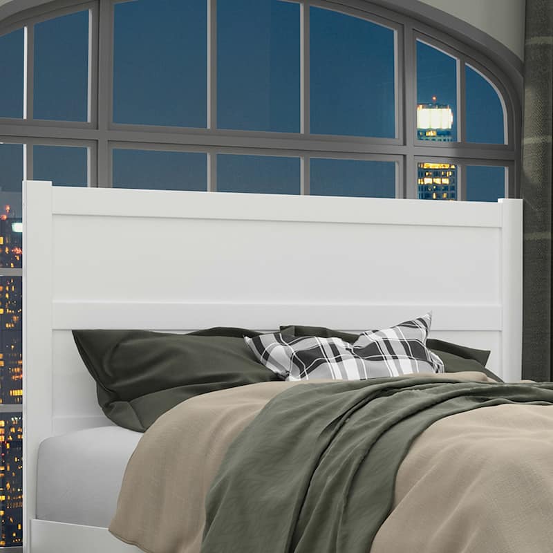 Walnut Wood Headboard - Modern Bedroom Decor, USB Charger, Metal Bed Frame Compatible