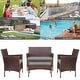preview thumbnail 14 of 37, 4 Pieces Patio Wicker Furniture Sets Outdoor Indoor Use chair Sets