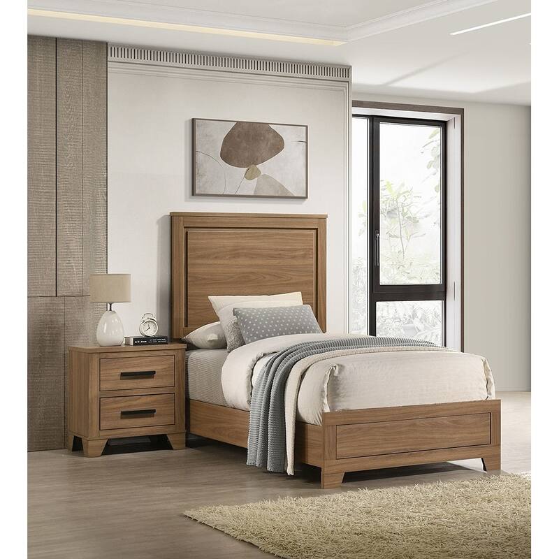 Transitional Walnut Finsih 3PC bedroom Furniture Set - Full