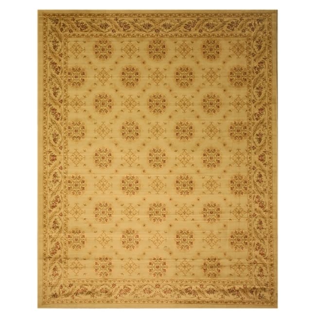 Beige Transitional Floral English Garden Trellis Rug - 3'11" x 5'3"
