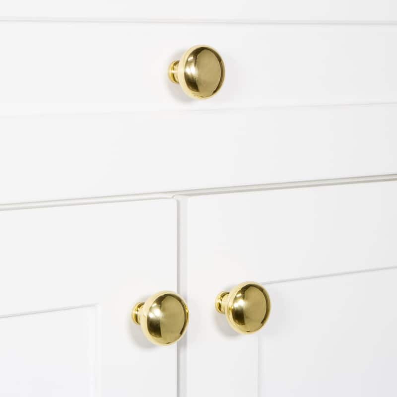 Grandeur FIFT-BRASS-KNOB Fifth Avenue 1-3/8” Solid Metal Mushroom