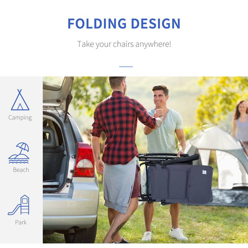2-Piece Outdoor Folding Rocking Chairs with Armrests