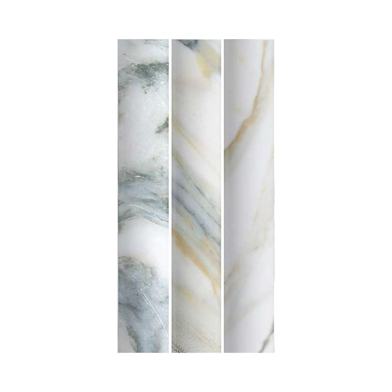 Lyrical 4.5x9 Matte Marble Look Porcelain Fluted Ribbed Tile - Wall, Backplash