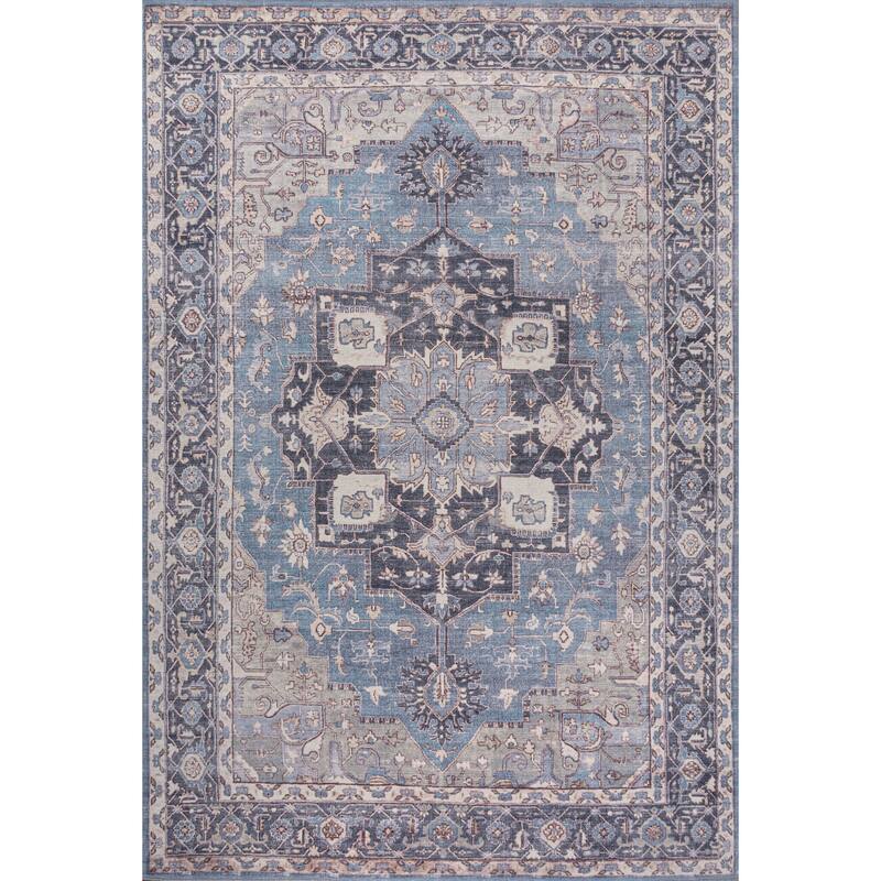 JONATHAN Y Marrakesh Ornate Medallion Machine Washable Area Rug