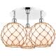 Option Polished Chrome / White Glass with Brown Rope