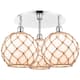 Option Polished Chrome / White Glass with Brown Rope