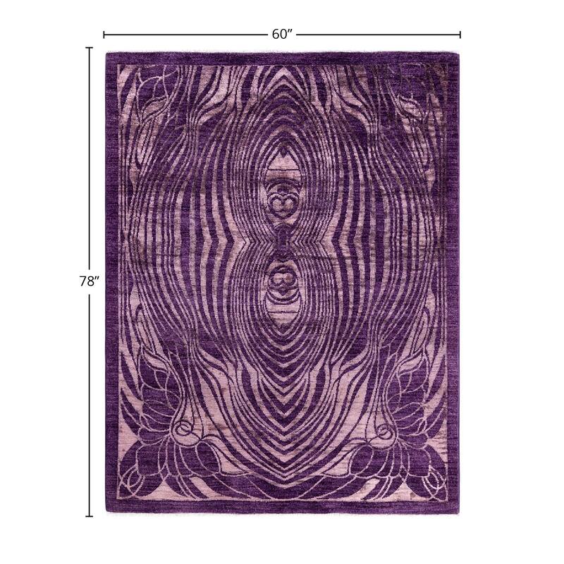 Contemporary Overdyed Wool Hand Knotted Area Rug - 5' 0" x 6' 6"