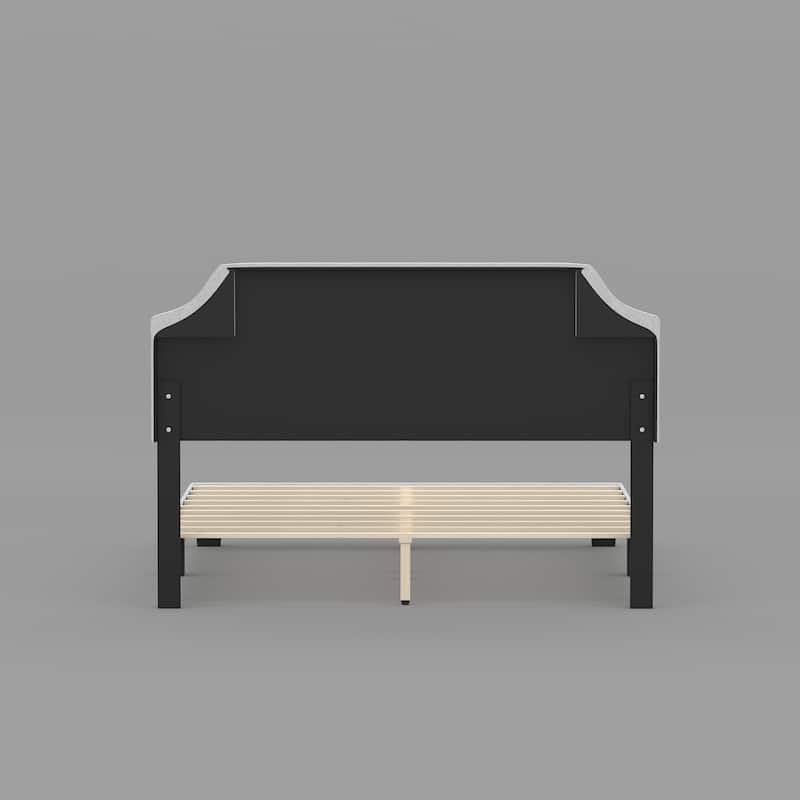 Queen Size Bed Frame with Upholstered Headboard Mattress Foundation