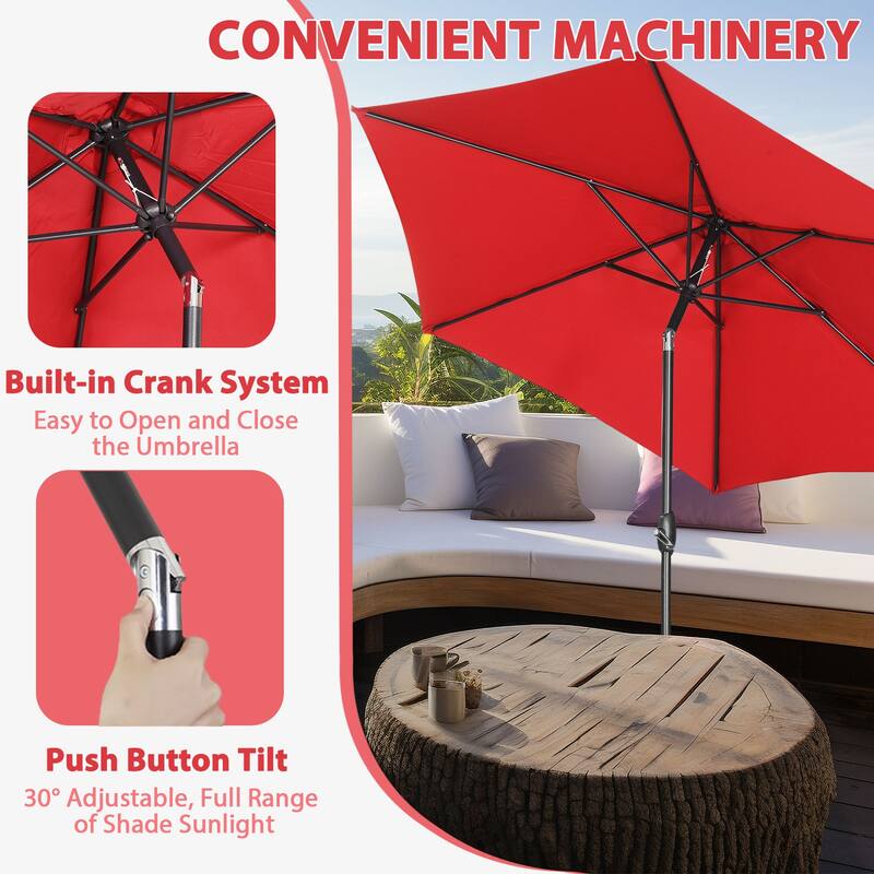 Ainfox 9FT Outdoor Patio Umbrella with Base Tilt System