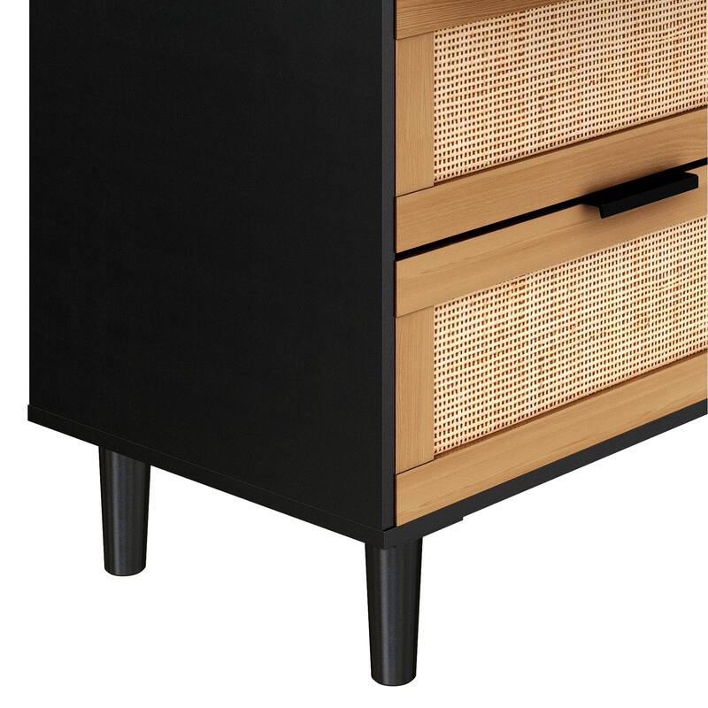 6 Drawers Rattan Dresser Rattan Drawer, Bedroom,Living Room