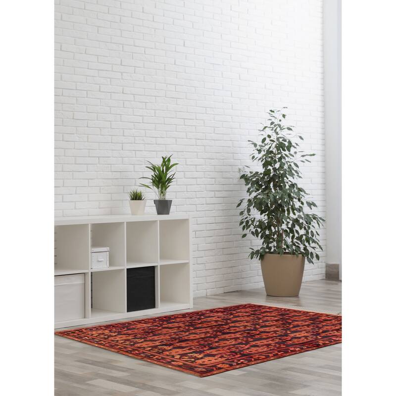 ECARPETGALLERY Hand-knotted Andelz Navy Wool Rug - 4'2 x 6'7