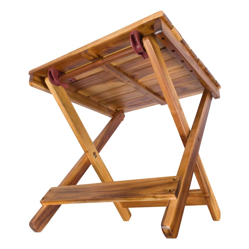 Newport Assembled Square Acacia Outdoor Folding Side Table