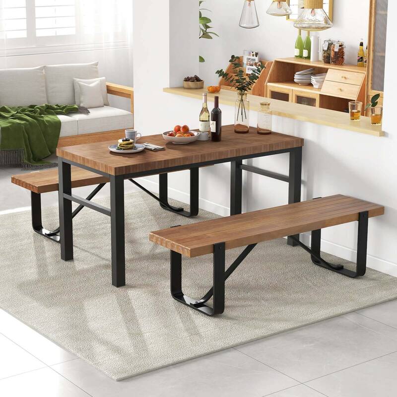 Costway 60" Long Hallway Bench Entryway Bench with Metal Frame - See Details