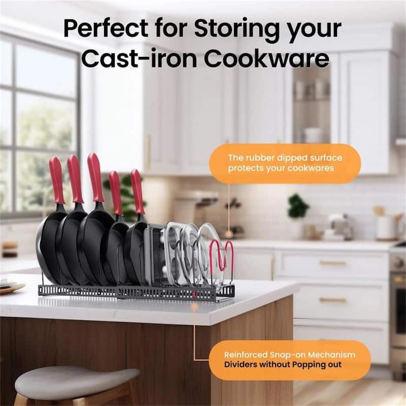 2-Pack Expandable Pot Lid Organizer Rack