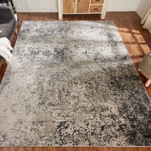 Porch & Den Holladay Sand / Steel Abstract Area Rug