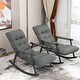 preview thumbnail 9 of 7, Cloth Rocking Chair Lunch Break Sofa Rocking Chair Modern Balcony Lounge Chair - N/A