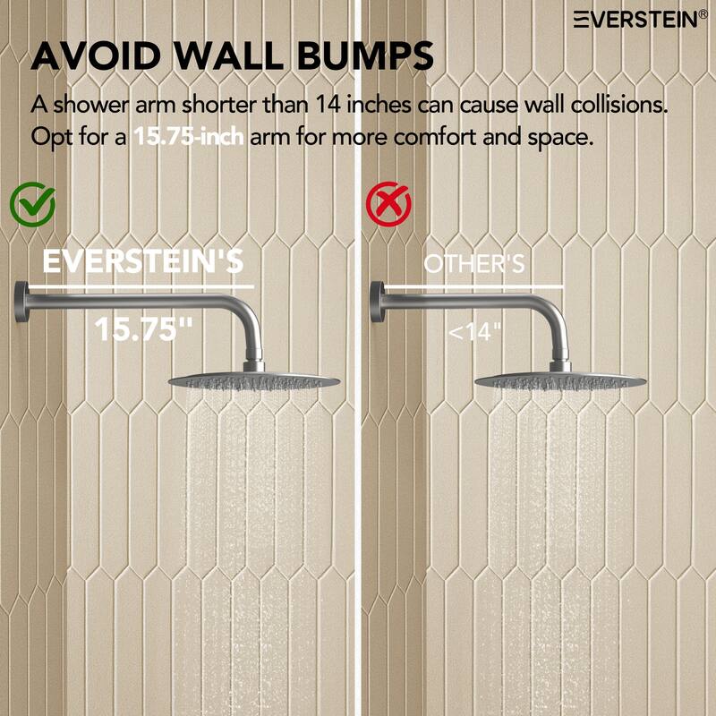 Pressure Balance 3-Functions Shower Head System, 10" Shower Faucet Set with Tub Faucet Spout