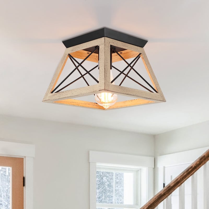 Farmhouse 1-light Geometric Flush Mount