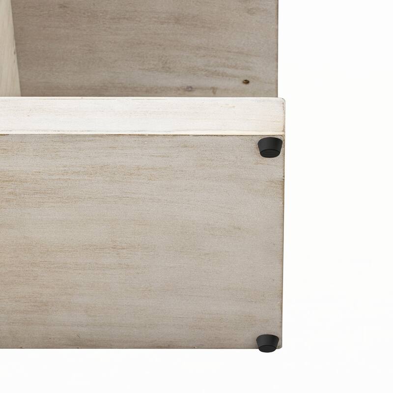 Retro Entryway Table with 2-Tier Open Shelf(Natural)