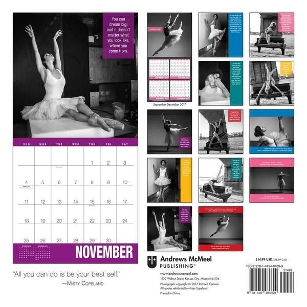 Shop Misty Copeland Wall Calendar Dance Theatre By Andrews Mcmeel Publishing Overstock 18143641