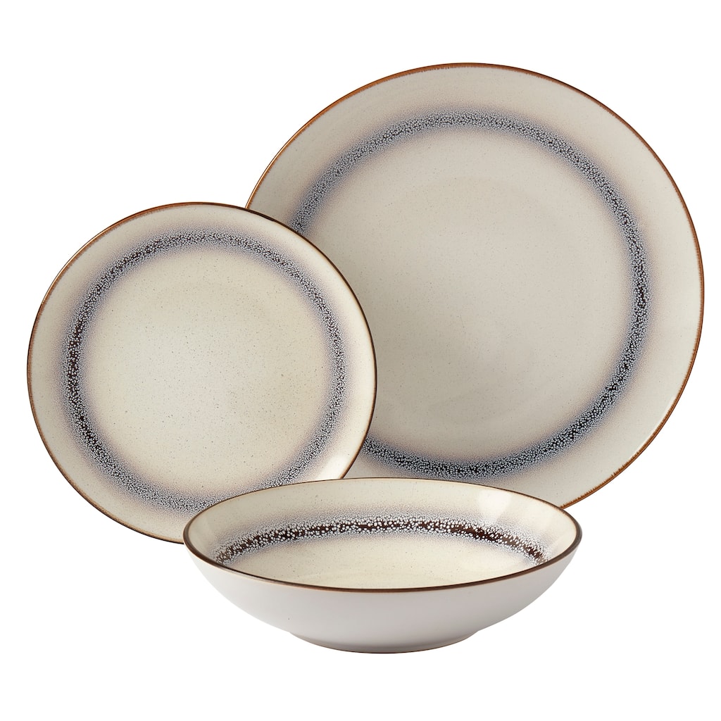 Tabletops Gallery Bastille Blue/ White Stoneware 12-piece Dinnerware Set