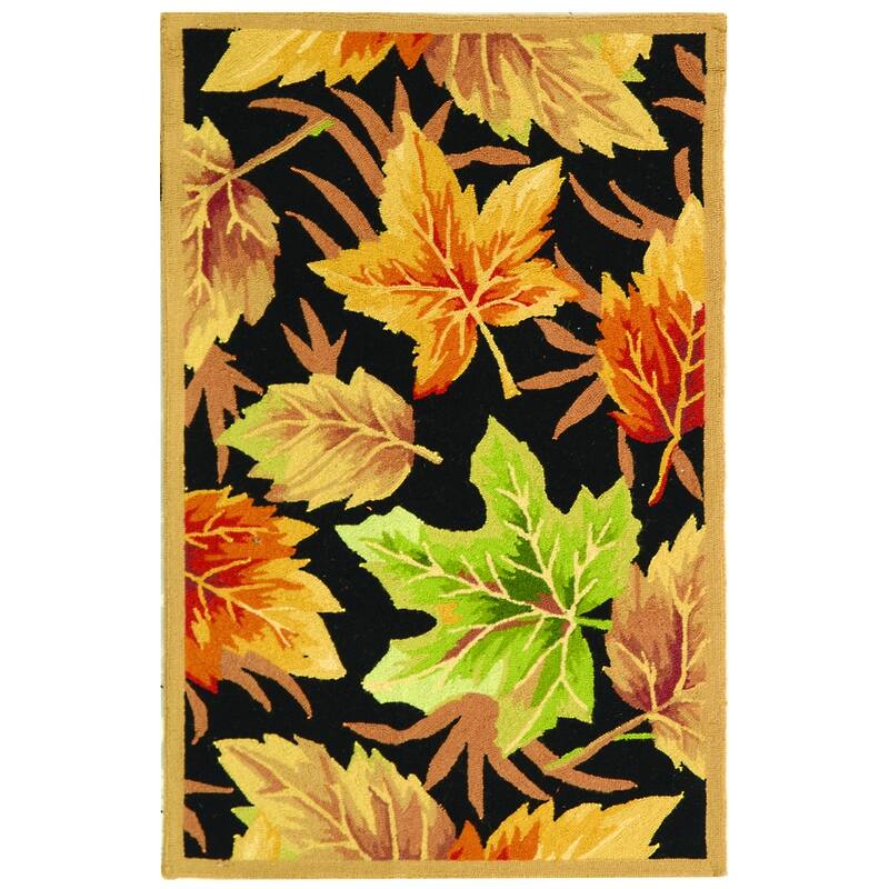SAFAVIEH Handmade Chelsea Grove French Country Wool Rug - 2'6" x 4' - Black