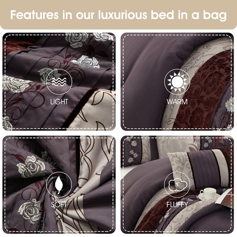 Nanshing Stella Purple 7-piece Bedding Comforter Set