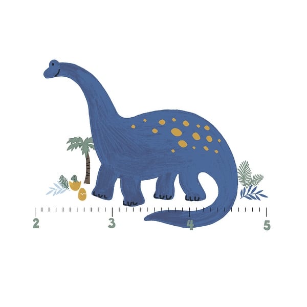 slide 2 of 6, RoomMates Dino Growth Chart Blue Wall Decals