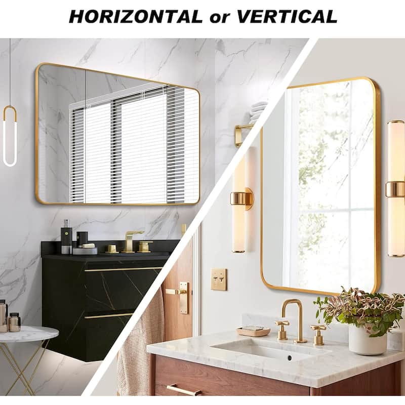 30x40 Inch Metal Framed Rectangular Bathrrom Mirror For Wall
