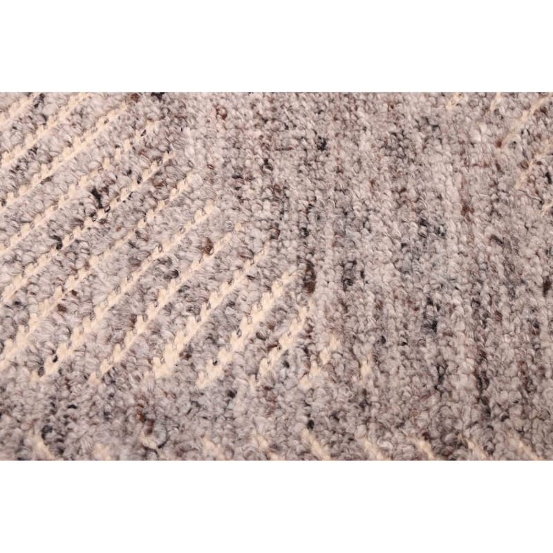 ECARPETGALLERY Hand-knotted Tangier Grey Wool Rug - 5'0 x 7'10