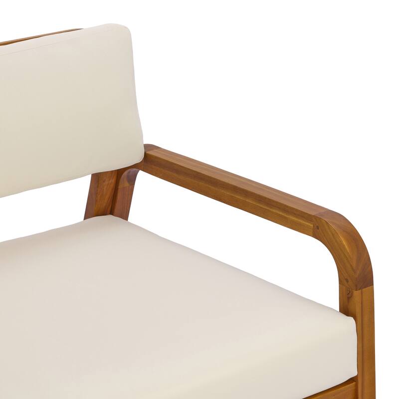 Christopher Knight Home - Solid Acacia Wood Outdoor Patio 4-Piece Sofa Set with Cushions