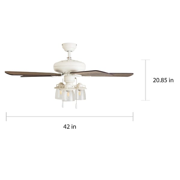 The Gray Barn Eltham 42-inch Coastal Indoor LED Ceiling Fan with Remote Control 5 Reversible Blades - 42
