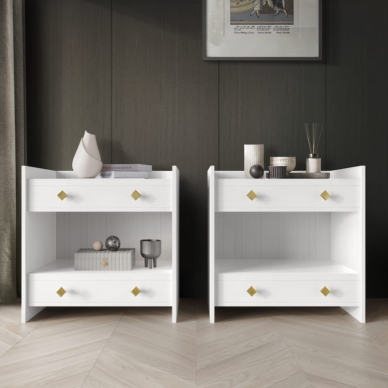 CraftPorch Mid-Century Modern 2 Piece Nightstand