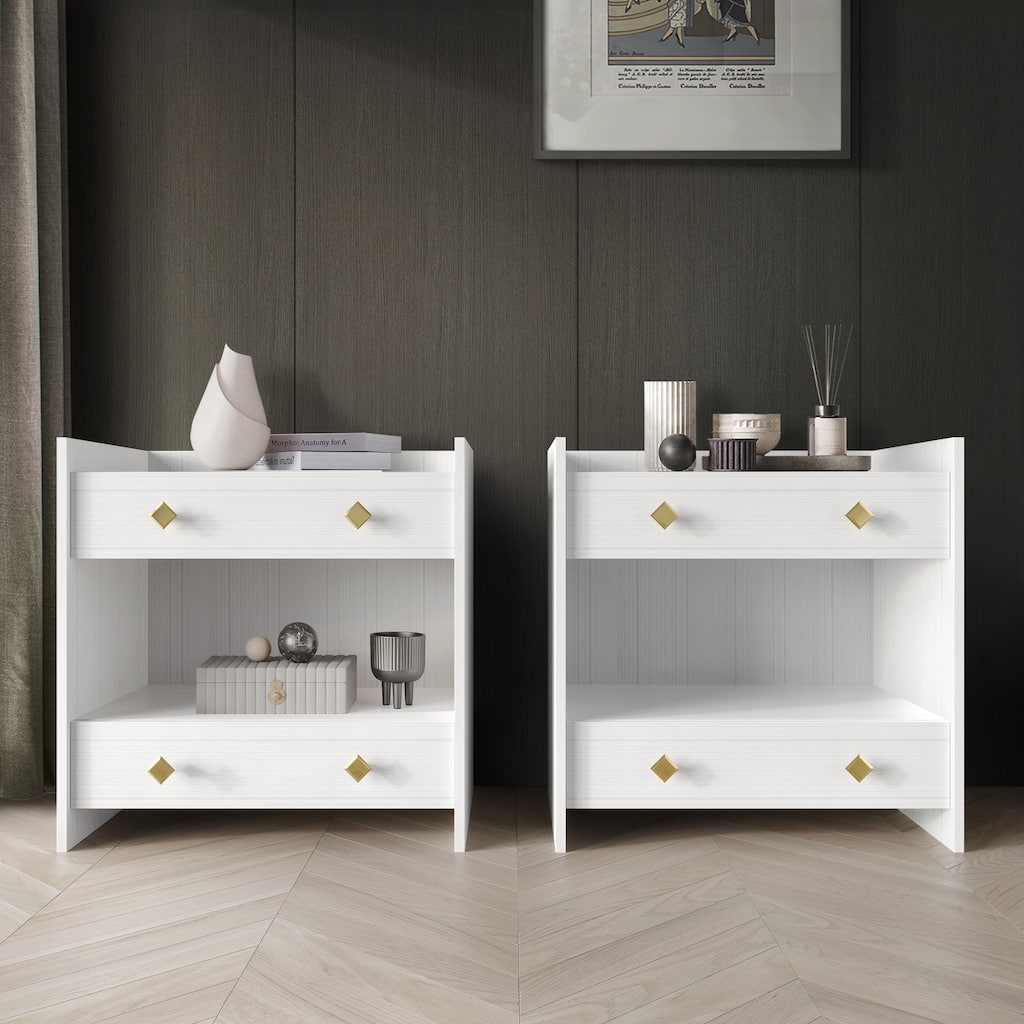 CraftPorch Mid-Century Modern 2 Piece Nightstand